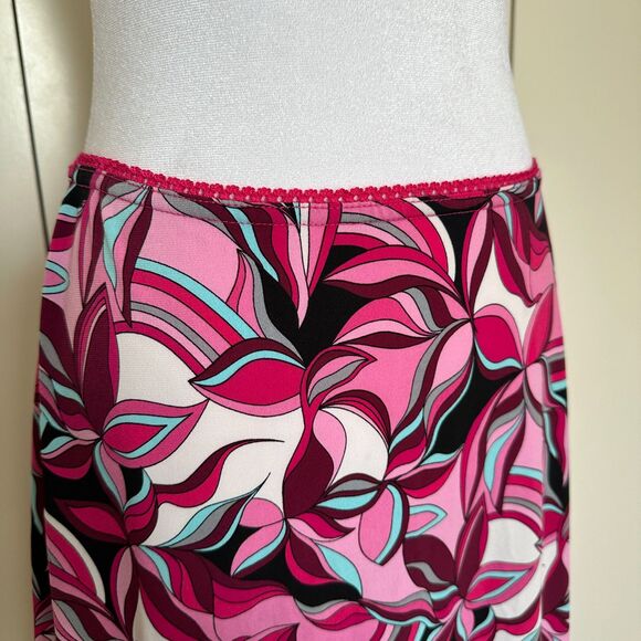 Y2K Patterned Skirt Size M Pink 2000s Vintage Floral Print - Picture 5 of 7